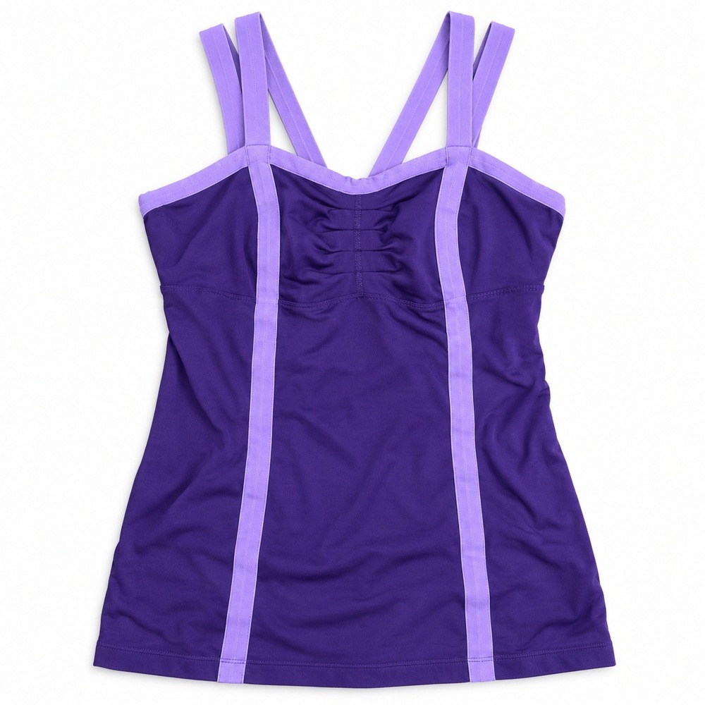 Lululemon Power Y Tank Top Womens Size 8 Purple Built In Bra Yoga Workout
